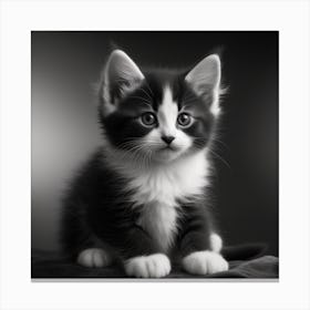 Black And White Kitten Canvas Print