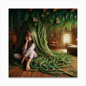 Girl In A Tree Canvas Print