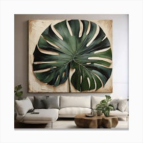 Large Monstera leaf 7 Canvas Print