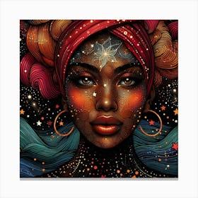 Pyxiselle Celestial Portrait Canvas Print