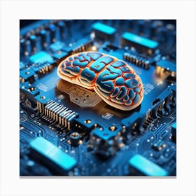 Brain On A Circuit Board 71 Canvas Print