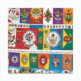 Mexican Coloring Flags Mysterious (6) Canvas Print