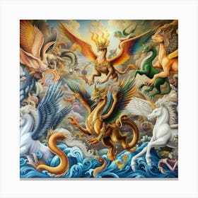 Dragons Of The Ocean Canvas Print