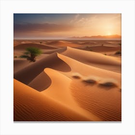 Sunset In The Desert Canvas Print