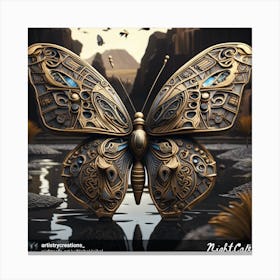Butterfly In The Water Canvas Print