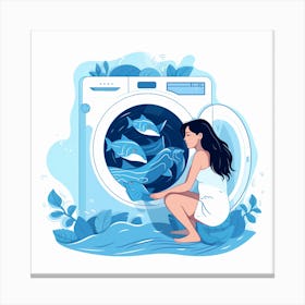 Ocean In A Washing Machine Canvas Print