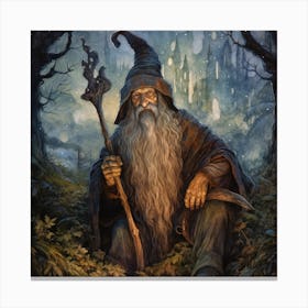 A Wizard Of The Magic Forest Called Gweiadur Canvas Print
