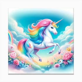 Unicorn In The Sky 3 Canvas Print