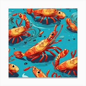 Shrimps In The Water Canvas Print