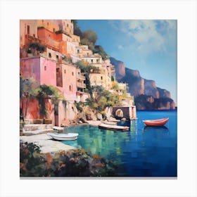 Villa Dreams: Amalfi's Brushstroke Beauty Canvas Print