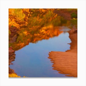 Murchison River Reflections Western Australia Square Canvas Print