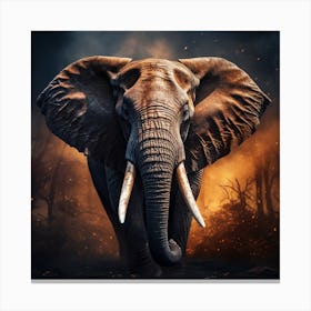 Elephant In The Forest Canvas Print