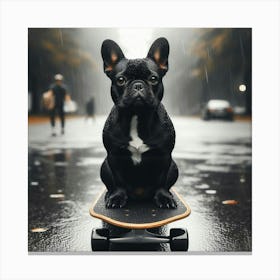 French Bulldog On a Skateboard 2 Print Canvas Print