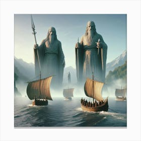 Majestic boat Painting Inspired by lotr Canvas Print