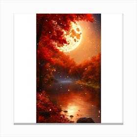 Full Moon In Autumn 5 Canvas Print