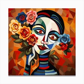 Woman With Roses 1 Canvas Print