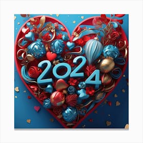 New Year Heart Canvas Print