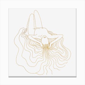 Woman Laying On Her Back Canvas Print