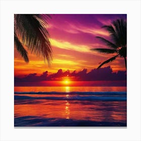 Sunset At The Beach 269 Canvas Print