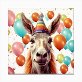 Birthday Donkey 2 Canvas Print