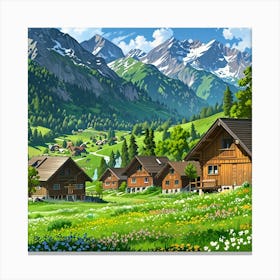 Village In The Mountains 11 Canvas Print