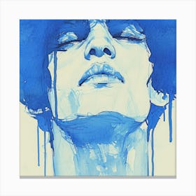 Blue Afro Canvas Print