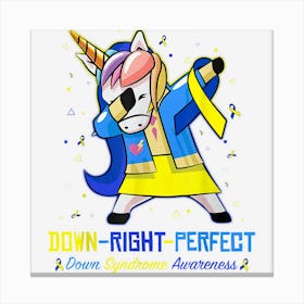 Down Syndrome Awareness Unicorn Yellow Blue Ribbon Canvas Print