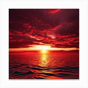 Sunset Over The Ocean 176 Canvas Print