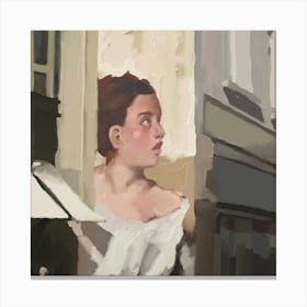 Portrait Of A Mural of A Girl Contemporary Portrait Realism Canvas Print