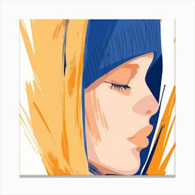 Girl In A Hoodie Canvas Print