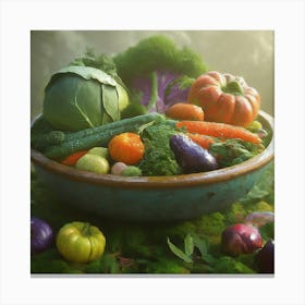 Colorful Vegetables In A Bowl 2 Canvas Print