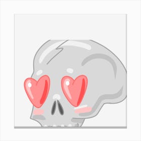 Skull With Hearts Canvas Print