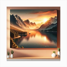 Sunset In The Mountains 3 Canvas Print