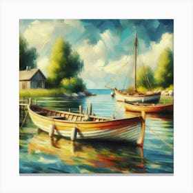 Boats On The Water Canvas Print