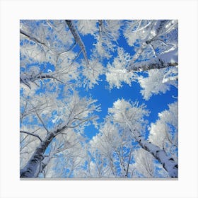 Snowy Trees In Winter Photo Canvas Print