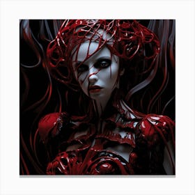 Woman In Red 4 Canvas Print