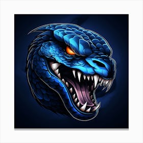 Blue Dragon Mascot Canvas Print