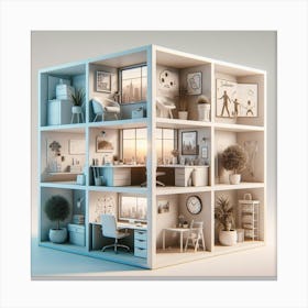 3d Rendering Of A Doll House Canvas Print