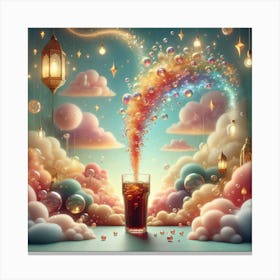 Cola Drink In The Clouds Canvas Print