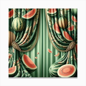 Watermelon Curtains Canvas Print