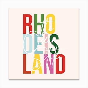 Rhode Island The Ocean State Color Canvas Print