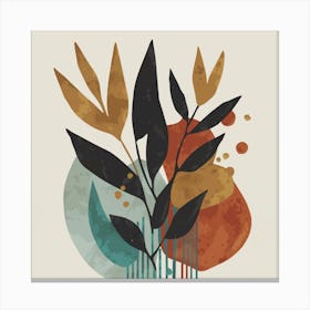 Modern Minimalist Plant Drawings With Watercolor(1) Canvas Print