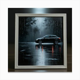 Audi Car In The Rain Canvas Print