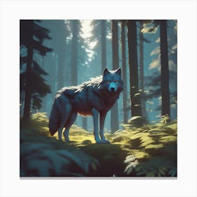 Wolf In The Forest 87 Canvas Print