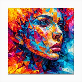 Vivid Abstract Portrait with Colorful Geometric Shapes Canvas Print