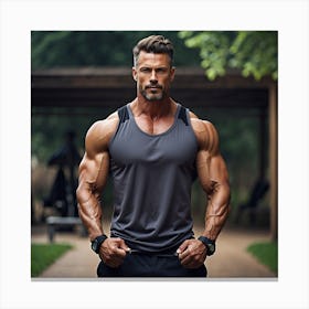 Muscular Bodybuilder 2 Canvas Print