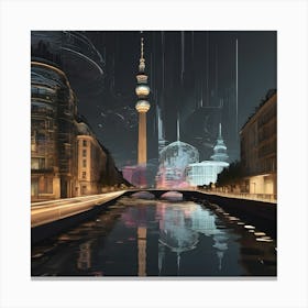 Berlin At Night Canvas Print