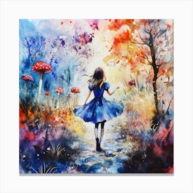 Watercolor Girl in Wonderland 6 Canvas Print