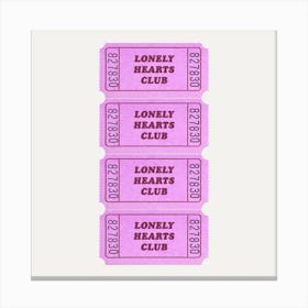 Lonely Hearts Pink Square Canvas Print