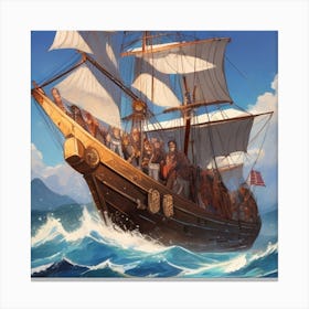 Pirate Ship In The Ocean 1 Canvas Print